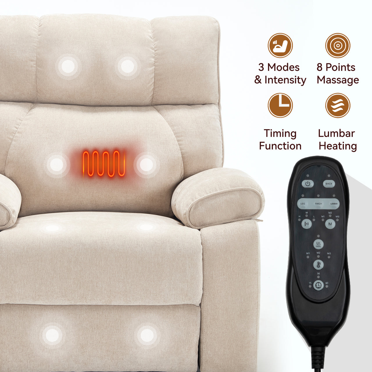 COZYLift 41" Recliner with Heat Massage - 0243