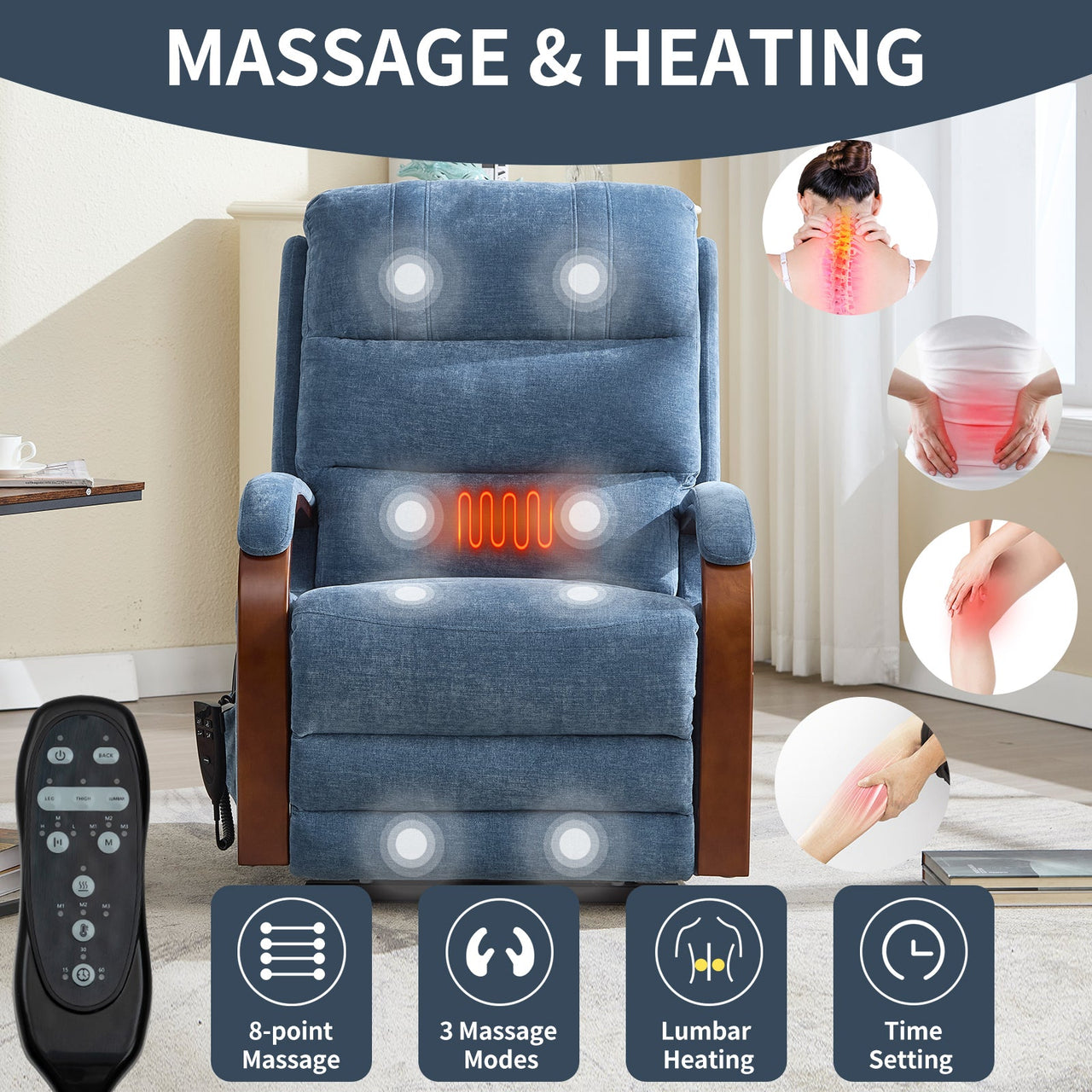 COZYLift 30" Recliner with Heat Massage - 6755