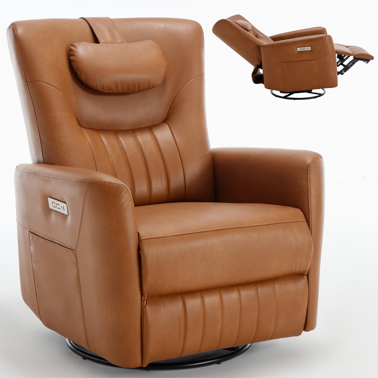 LYTREVON 33" Swivel Rocking Recliner Chair