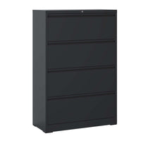 Thumbnail for Modern Black 4-Drawer Lateral File Cabinet with Lock, Metal Filing Cabinet for Legal/Letter/A4/F4