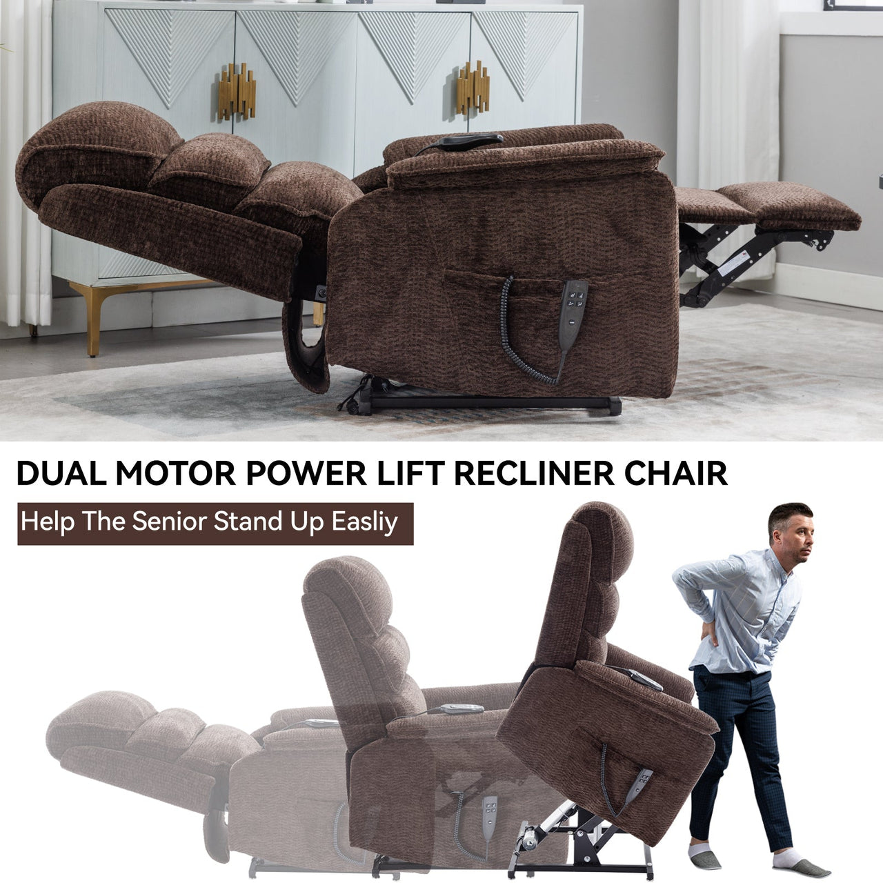 COZYLift 35" Recliner with Heat Massage - 7880