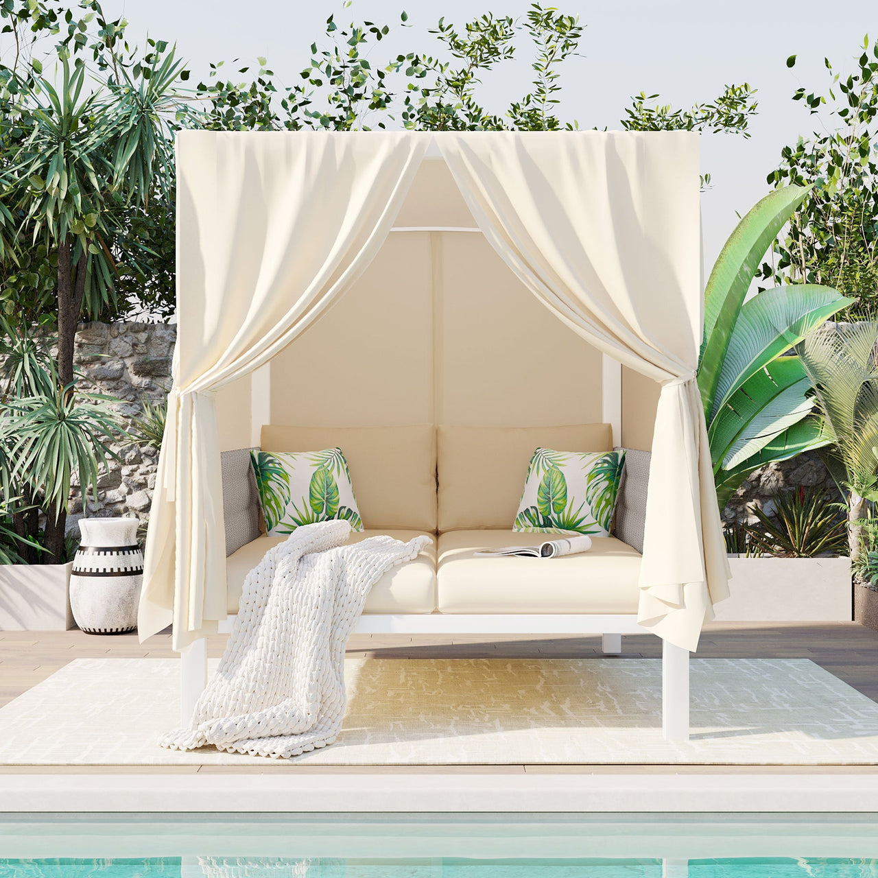 TREXOR 57" Sunbed with Curtains