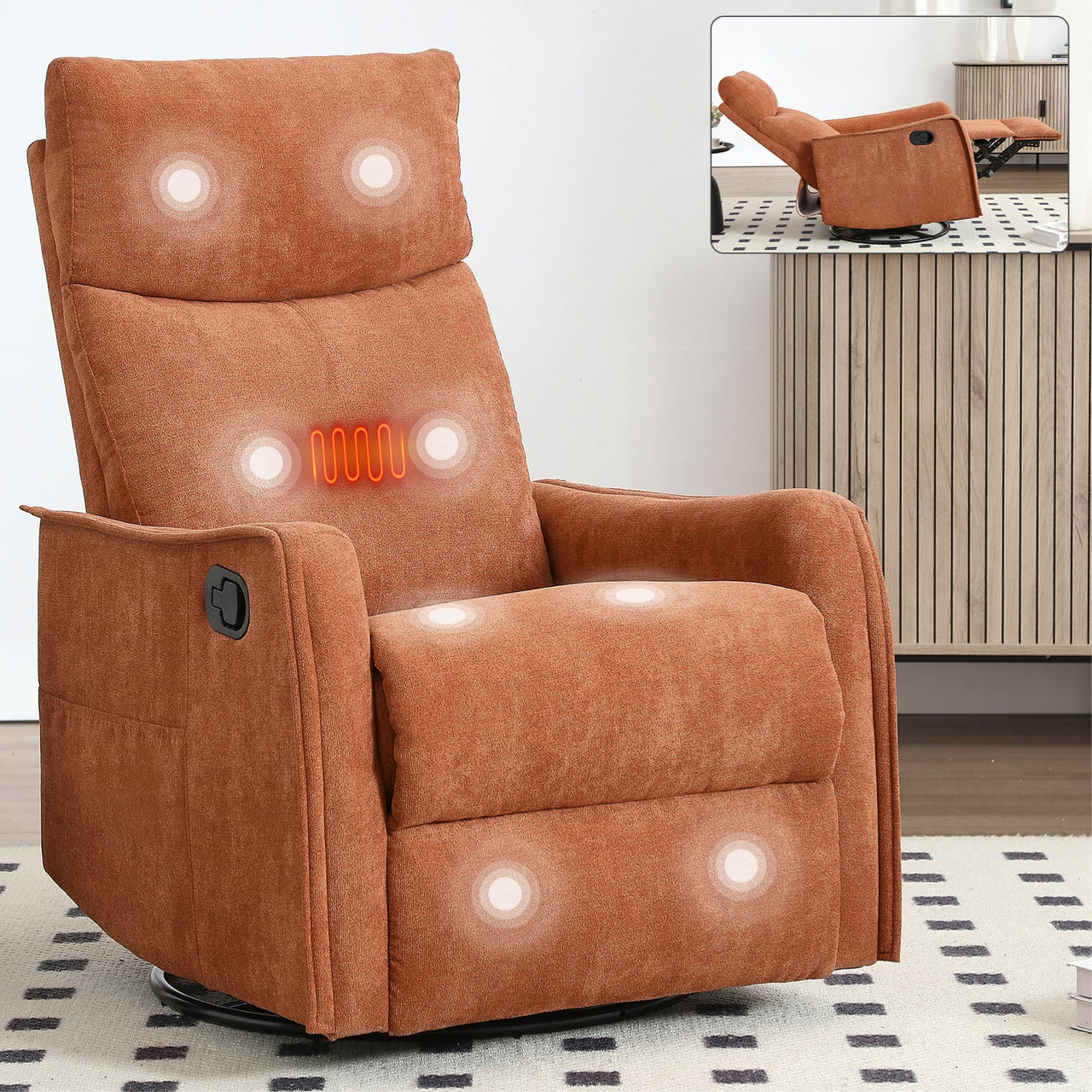 DRENVORIX 27" Recliner with Heat Massage