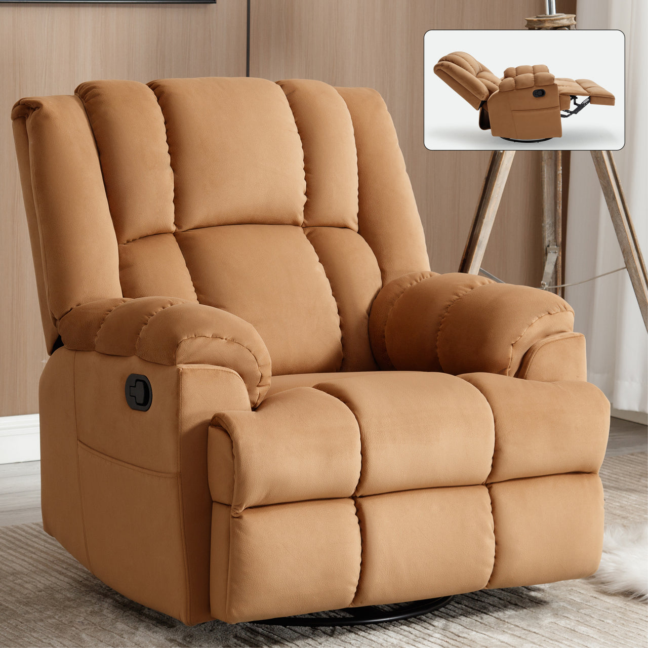 ZENQUORA 38" Swivel Rocking Recliner Chair