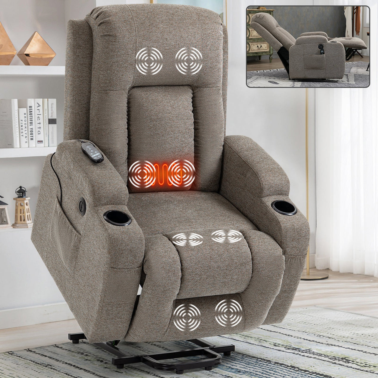 COZYLift 40" Recliner with Heat Massage - 0988