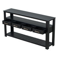 Thumbnail for U_STYLE Modern Console Table Sofa Table for Living Room with 4 Drawers and 2 Shelves