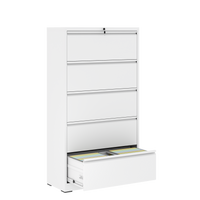 Thumbnail for 5 Drawer Metal Lateral File Cabinet , White Filing Cabinet with Lock, Lockable File Cabinet for Home Office, Locking Metal File Cabinet for Legal/Letter/A4/F4 Size