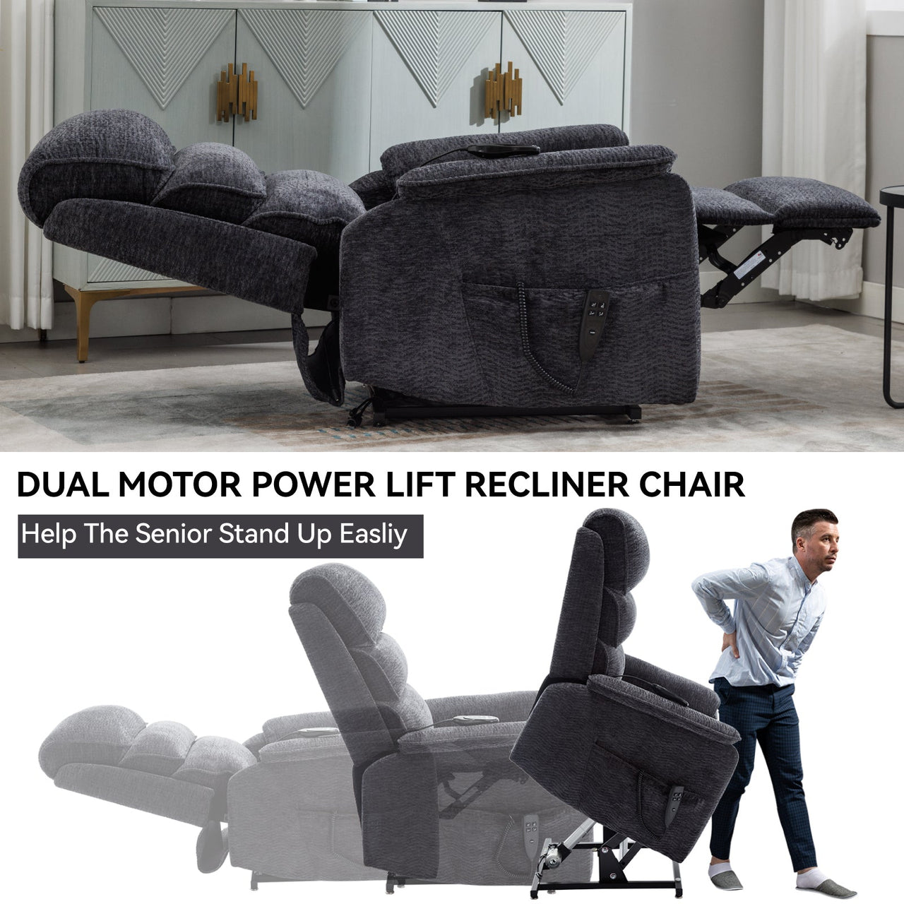 COZYLift 35" Recliner with Heat Massage - 7880