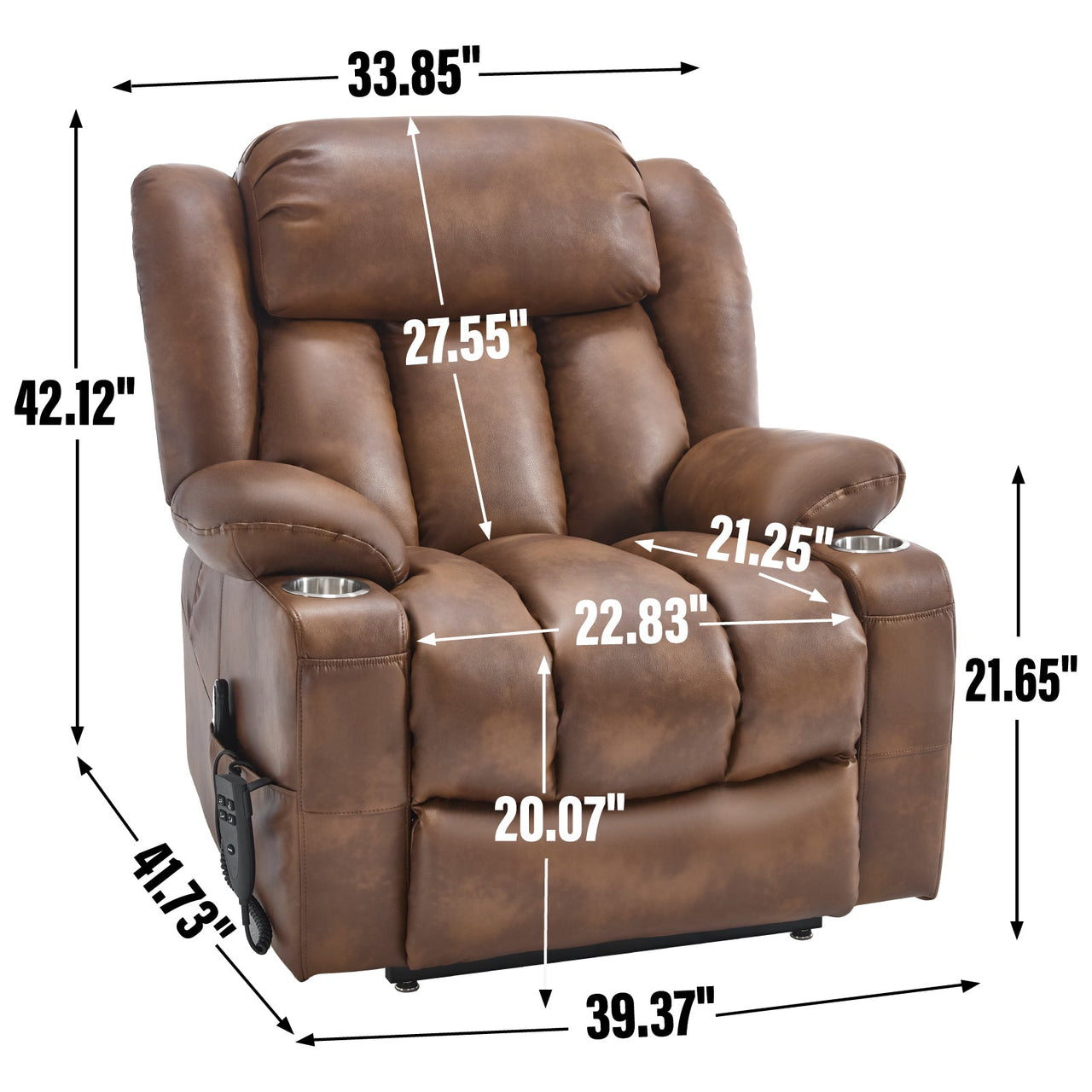 COZYLift 39" Recliner with Heat Massage - 7717