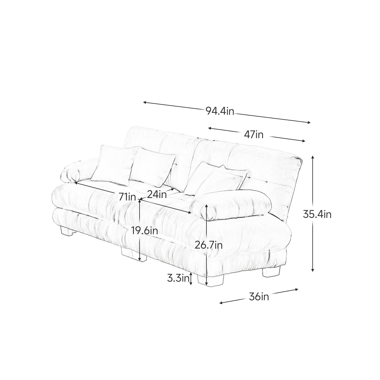 KIT 95" Loveseat