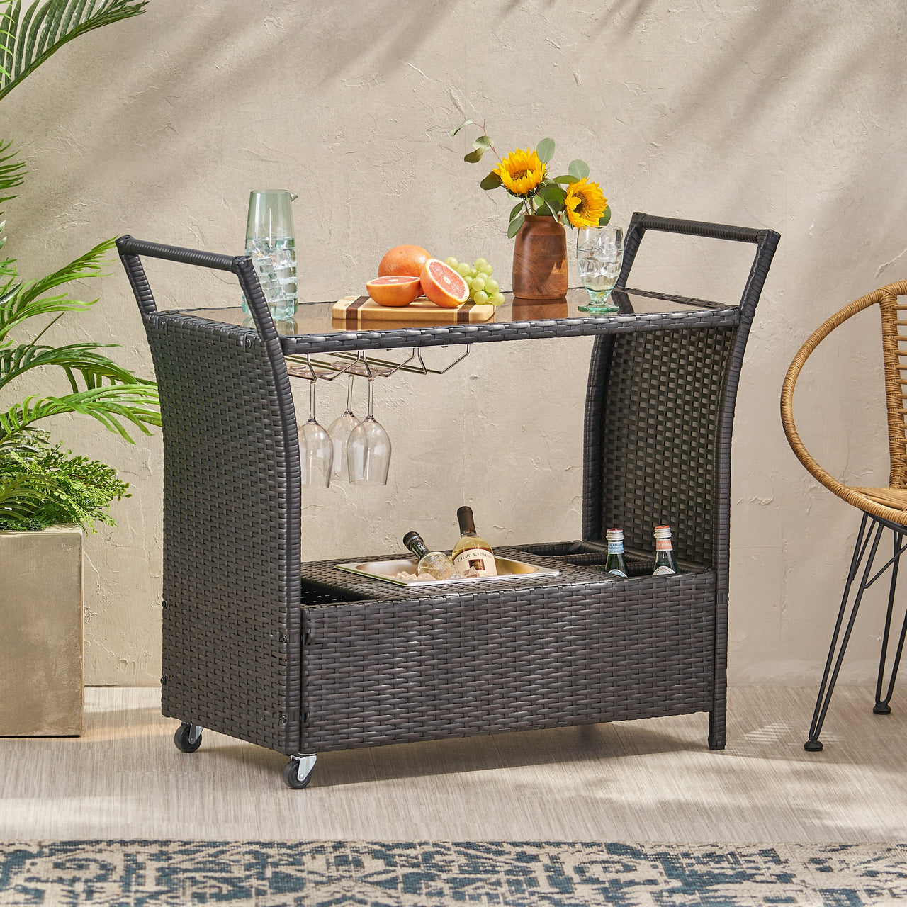 XURLEX 44" Bar Cart