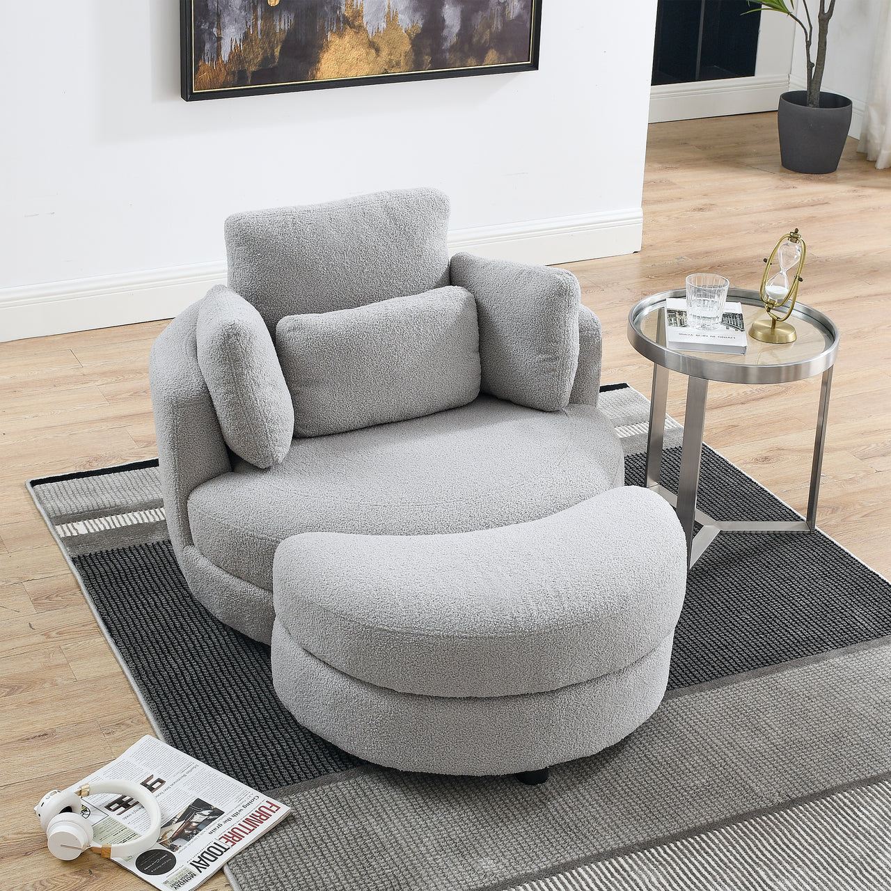 JANELLE Oversized Swivel Chair 39" Chair