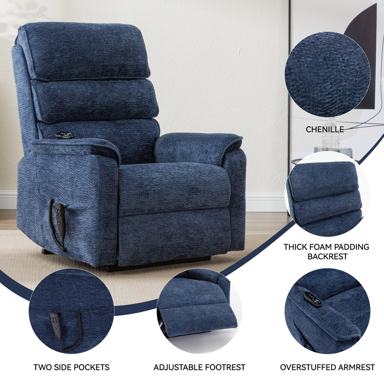 COZYLift 35" Recliner with Heat Massage - 7880