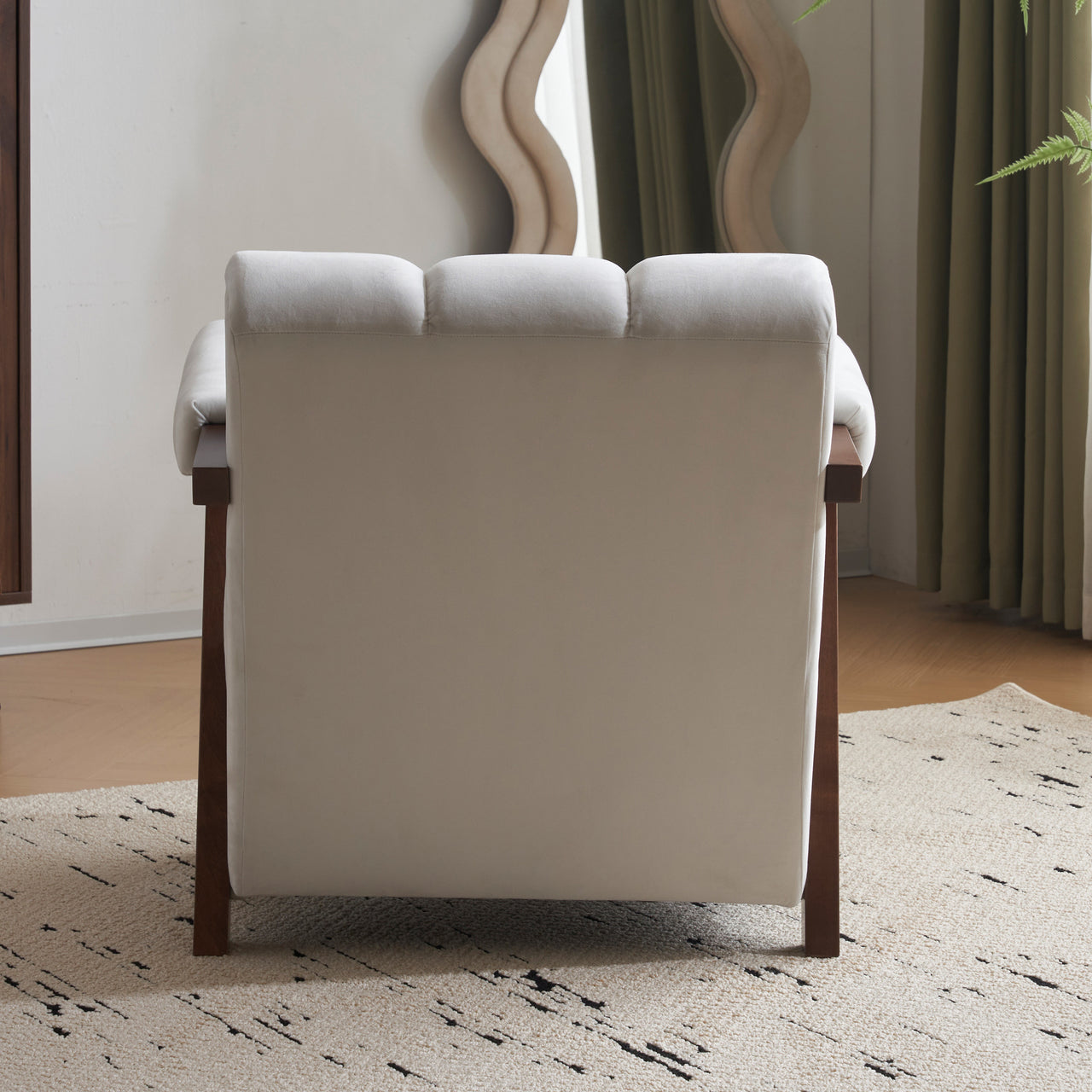 CALYPSO Modern Chair - Ivory Velvet