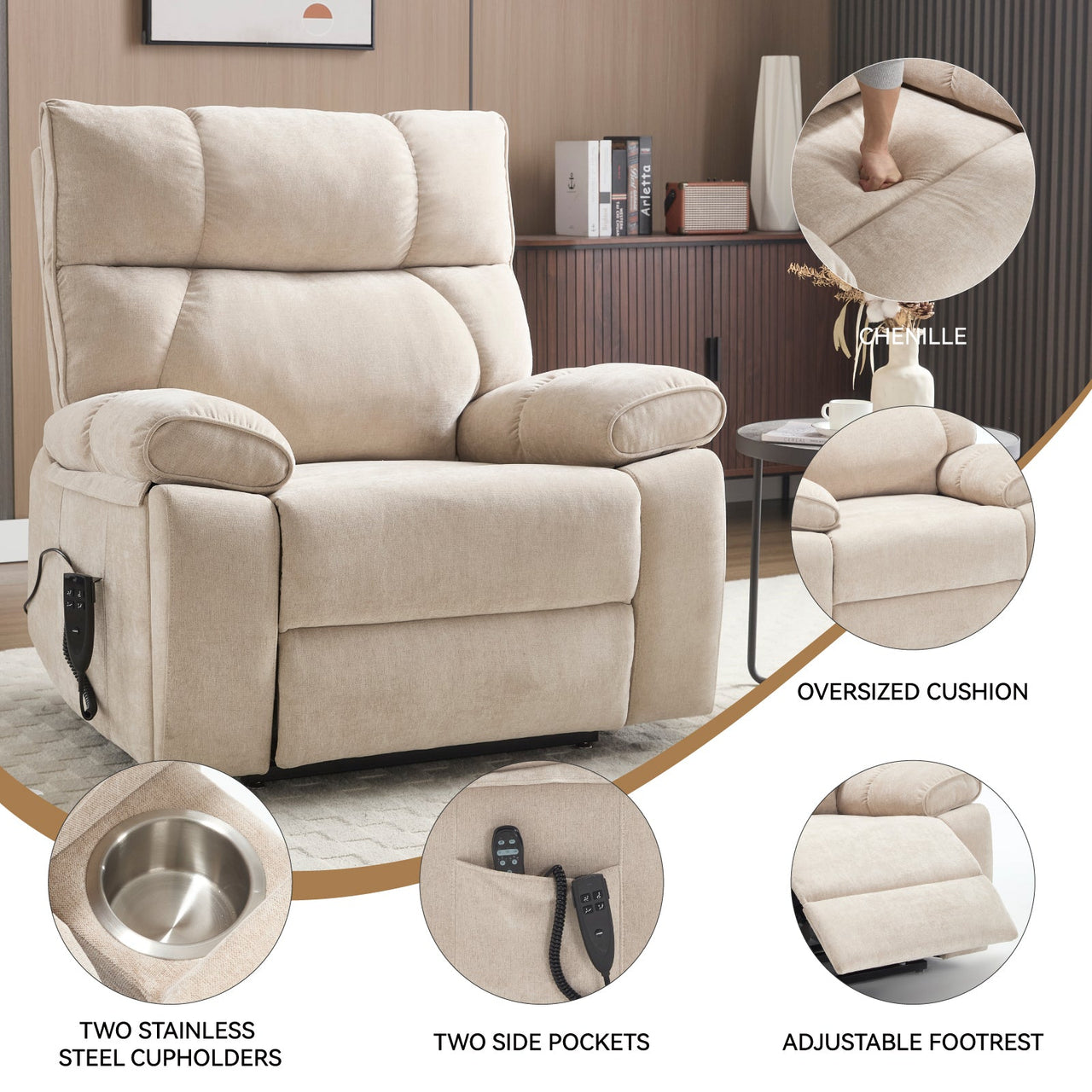 COZYLift 41" Recliner with Heat Massage - 0243