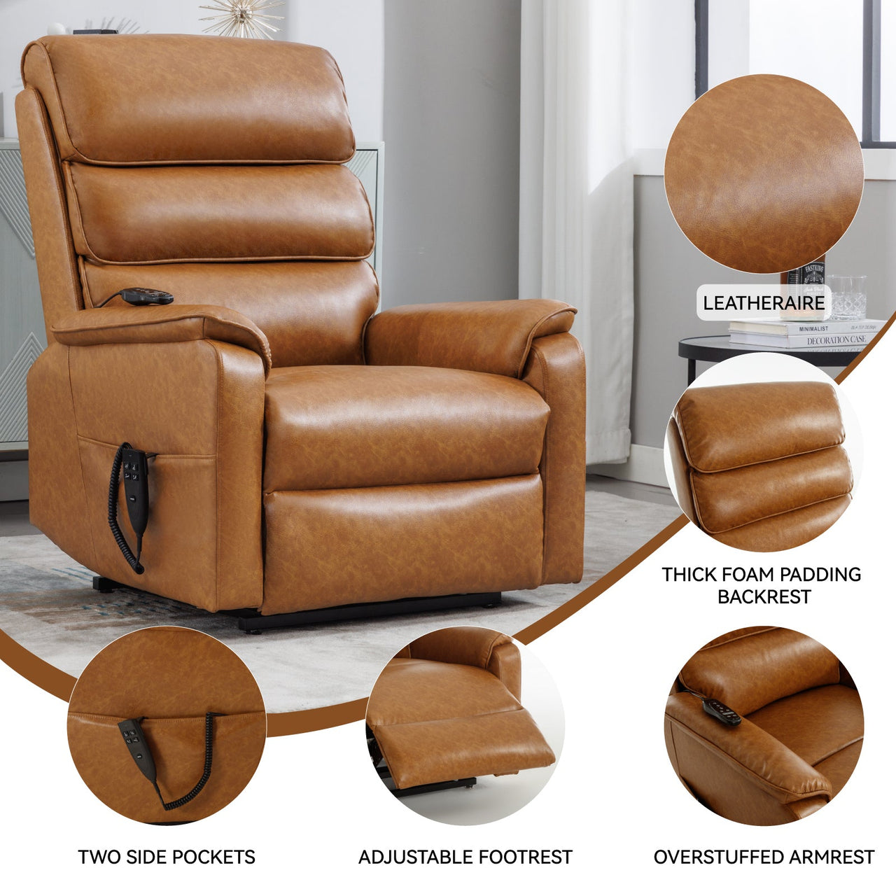 COZYLift 35" Recliner with Heat Massage - 7880