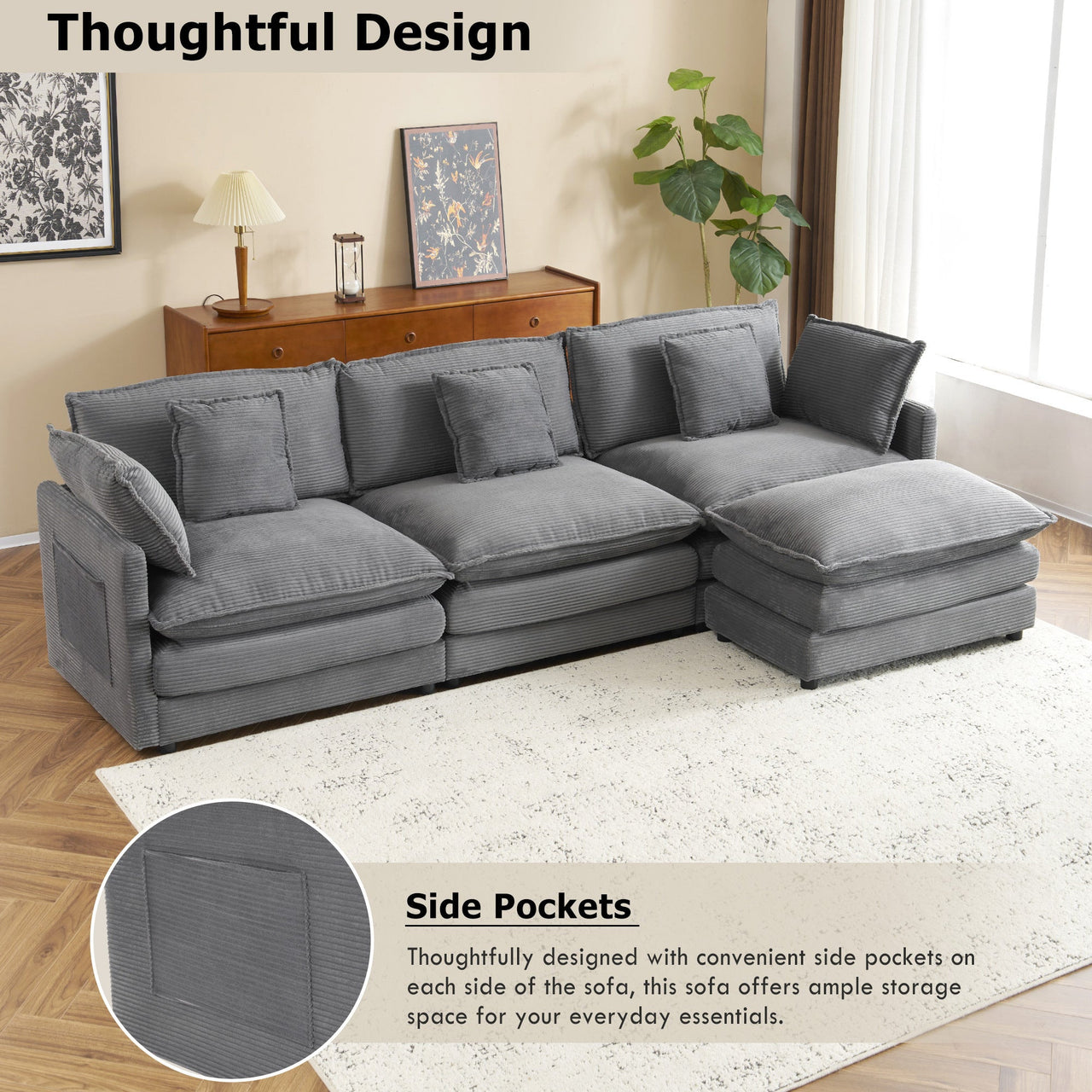 ZENVORIS 113" Sectional Sofa