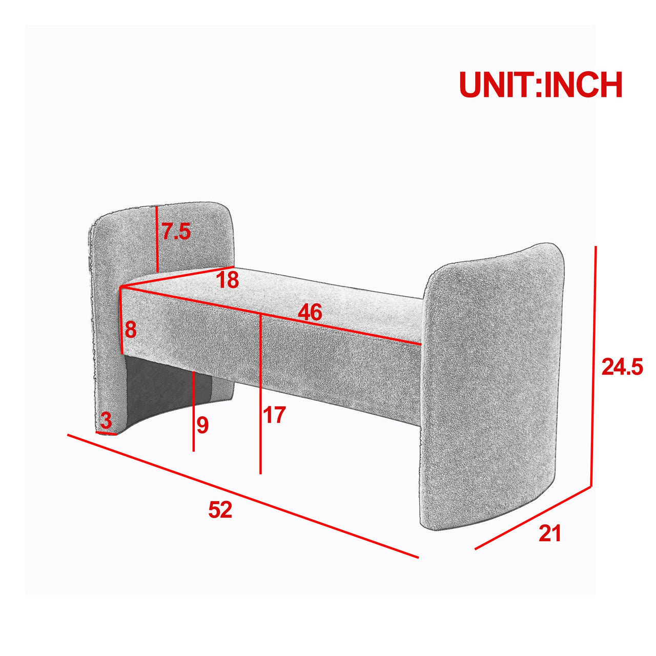 VELAR 52" End of Bed Bench