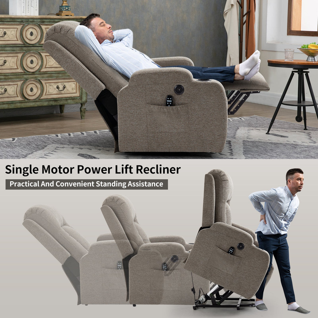 COZYLift 40" Recliner with Heat Massage - 0988