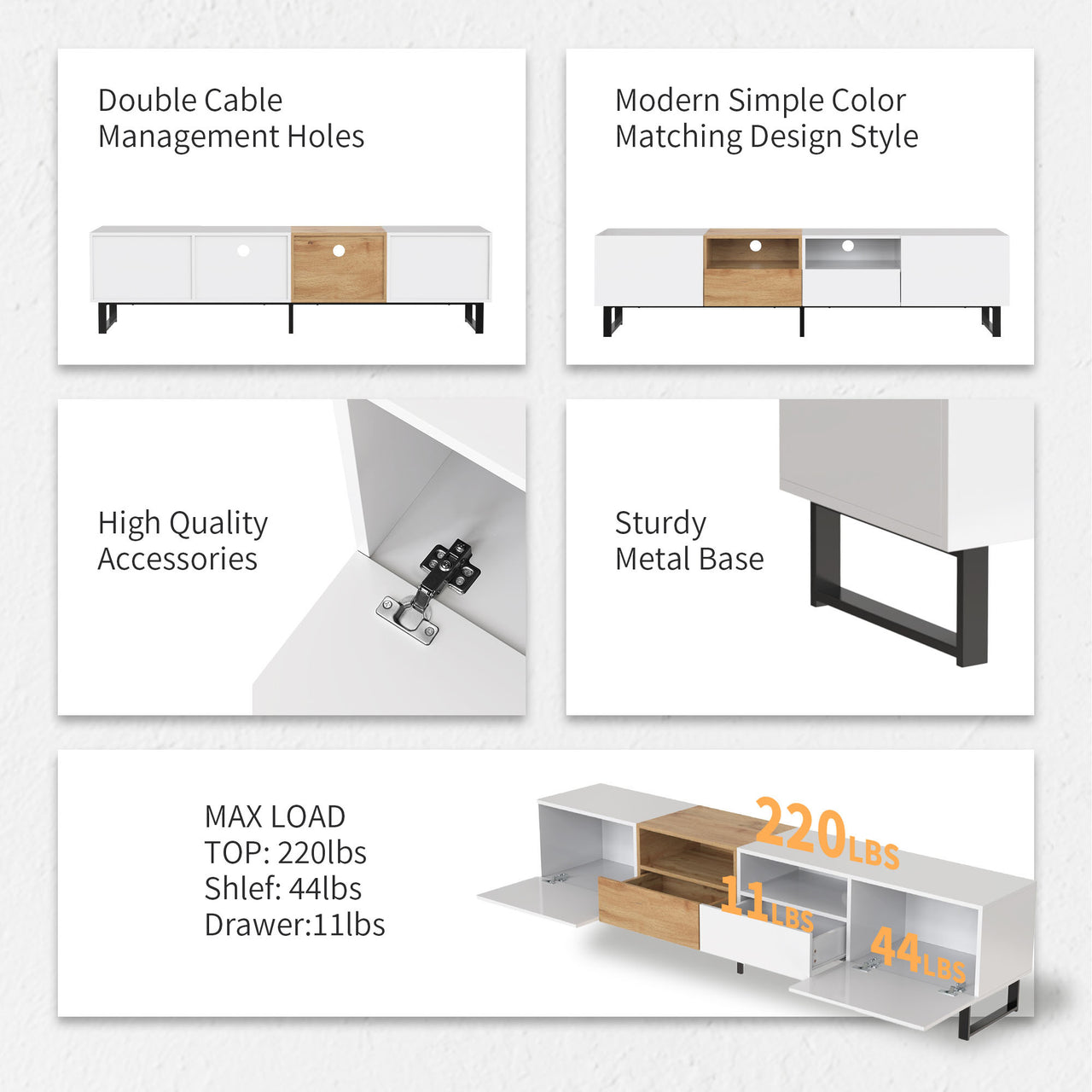 PYXIS 2-Cabinets 75" TV Stand