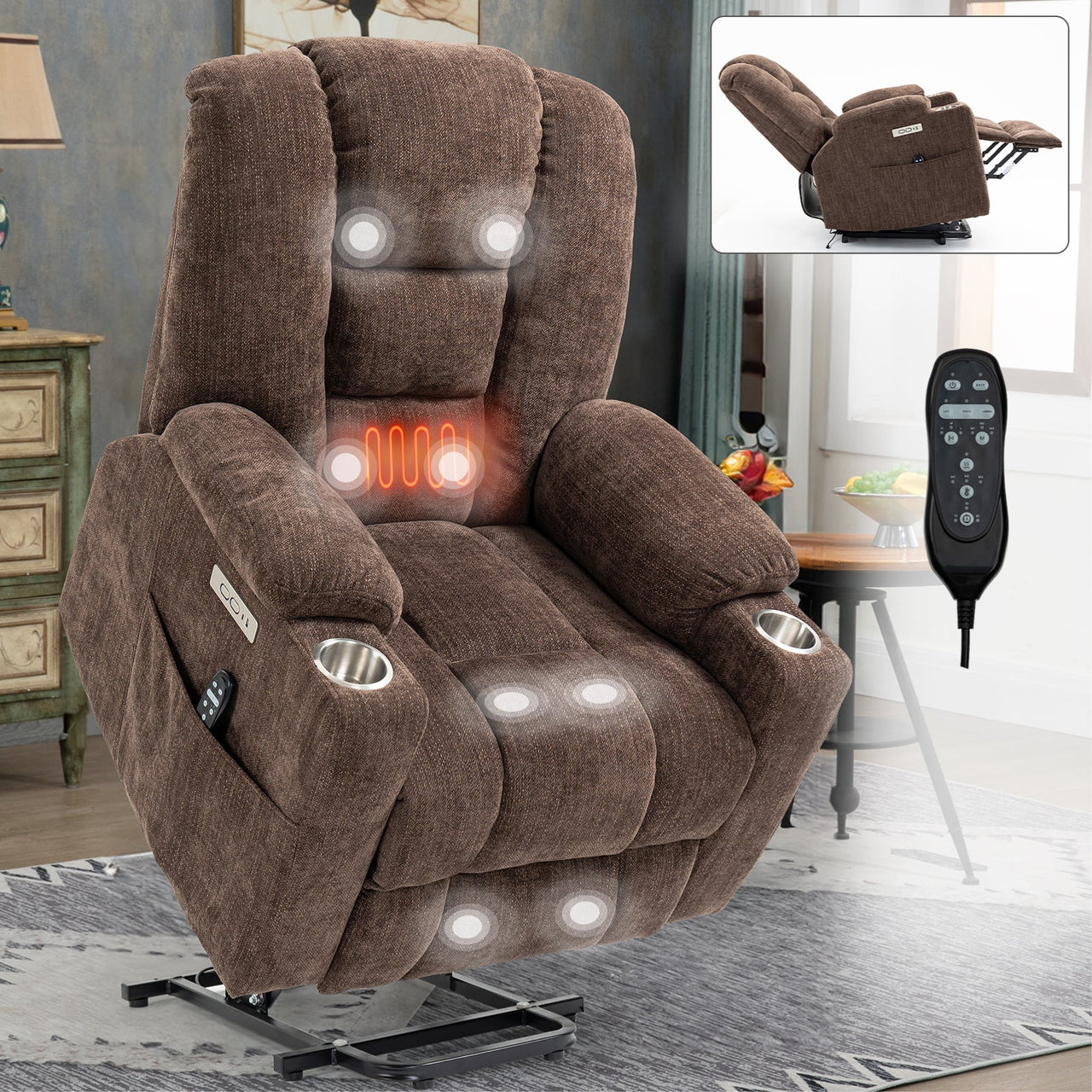 COZYLift 34" Recliner with Heat Massage - 1971