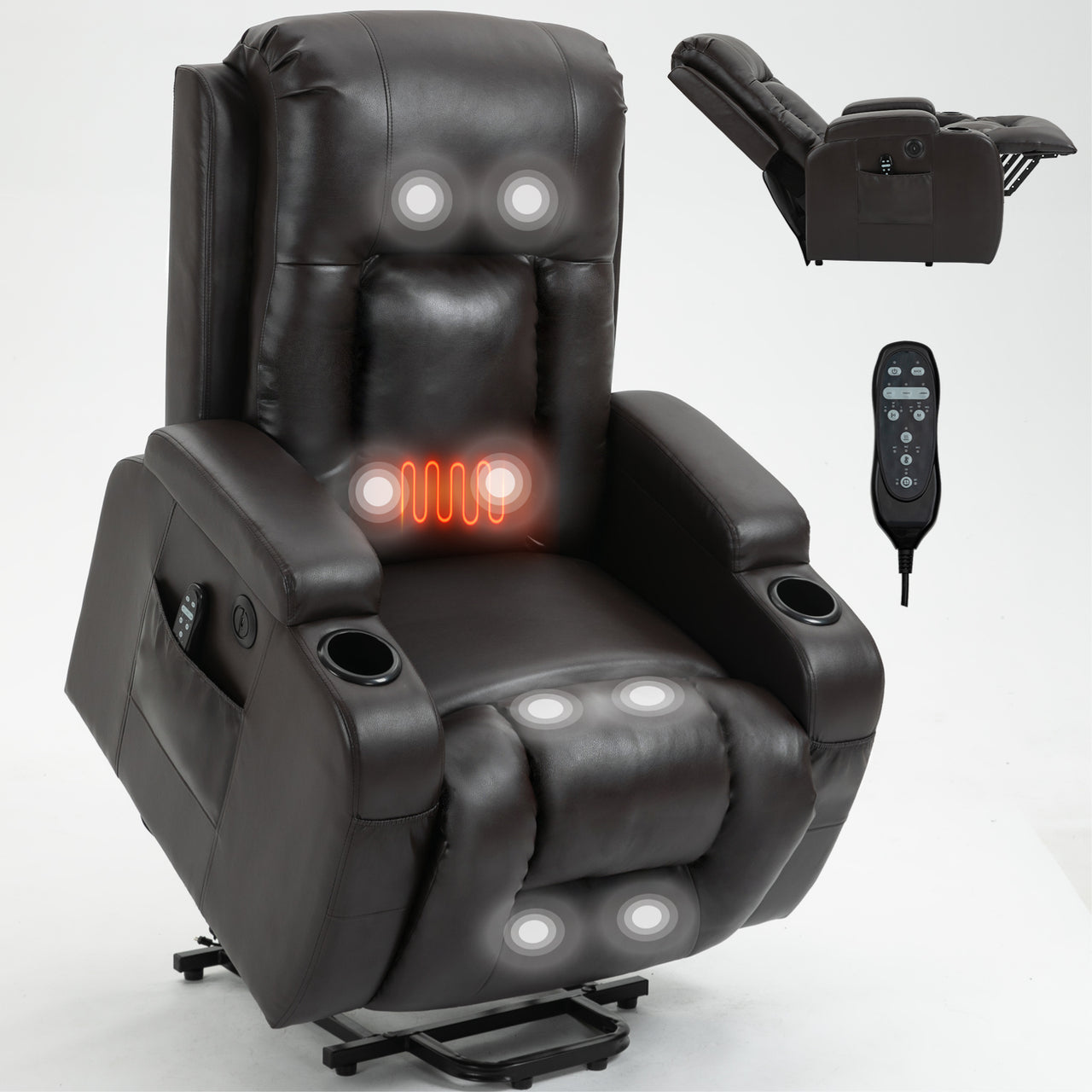 COZYLift 40" Recliner with Heat Massage - 0988