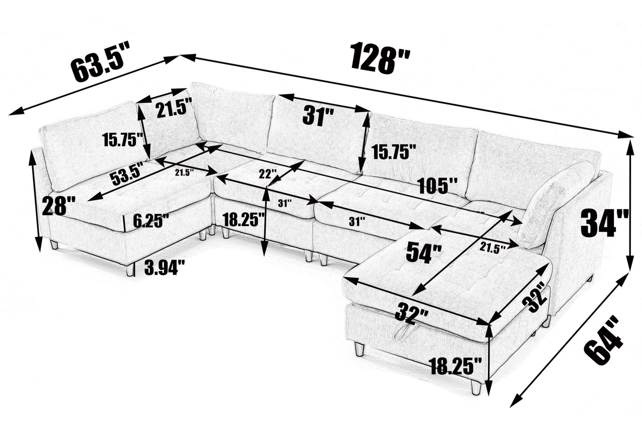 RHYS 128" Sofa
