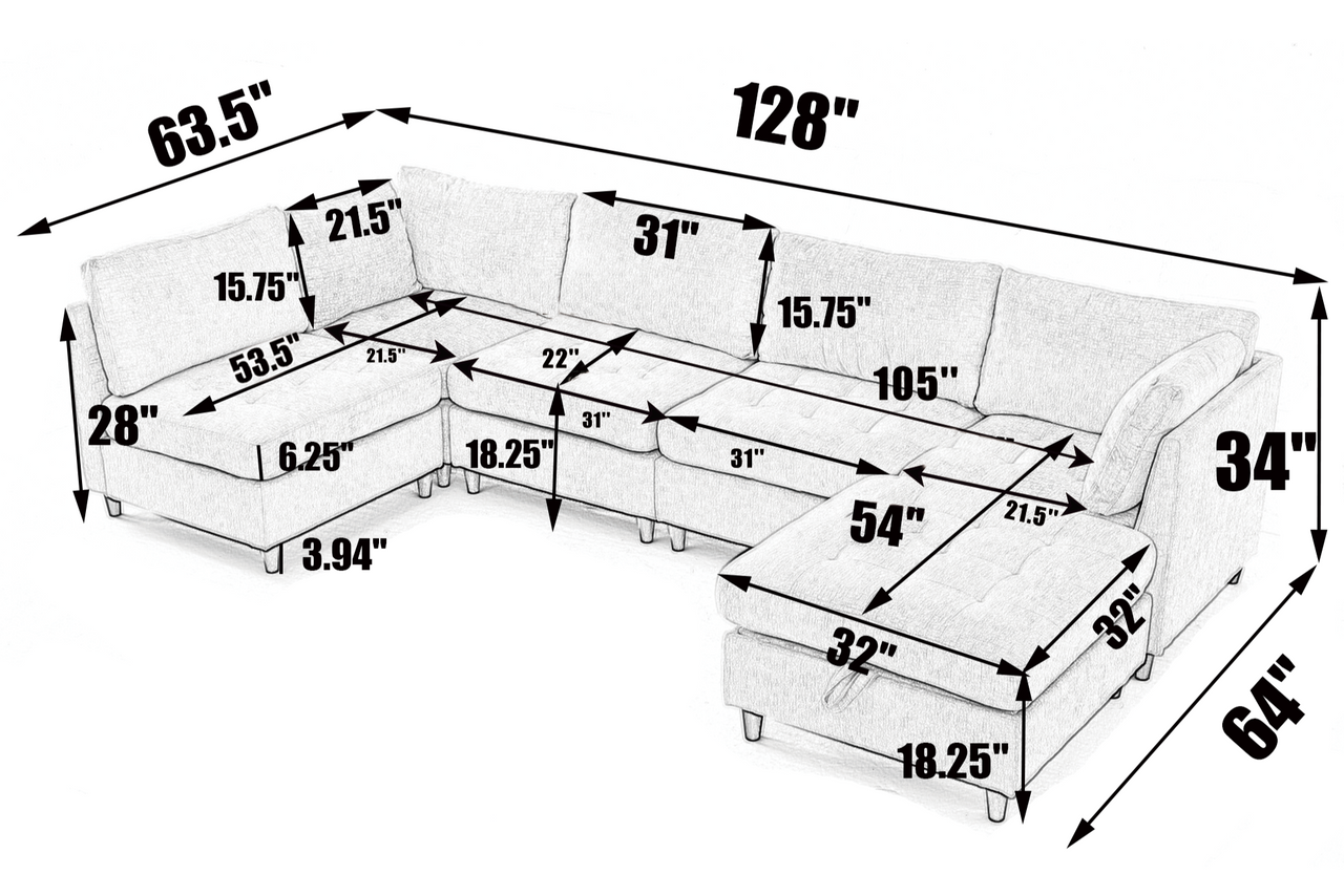 RHYS 128" Sofa