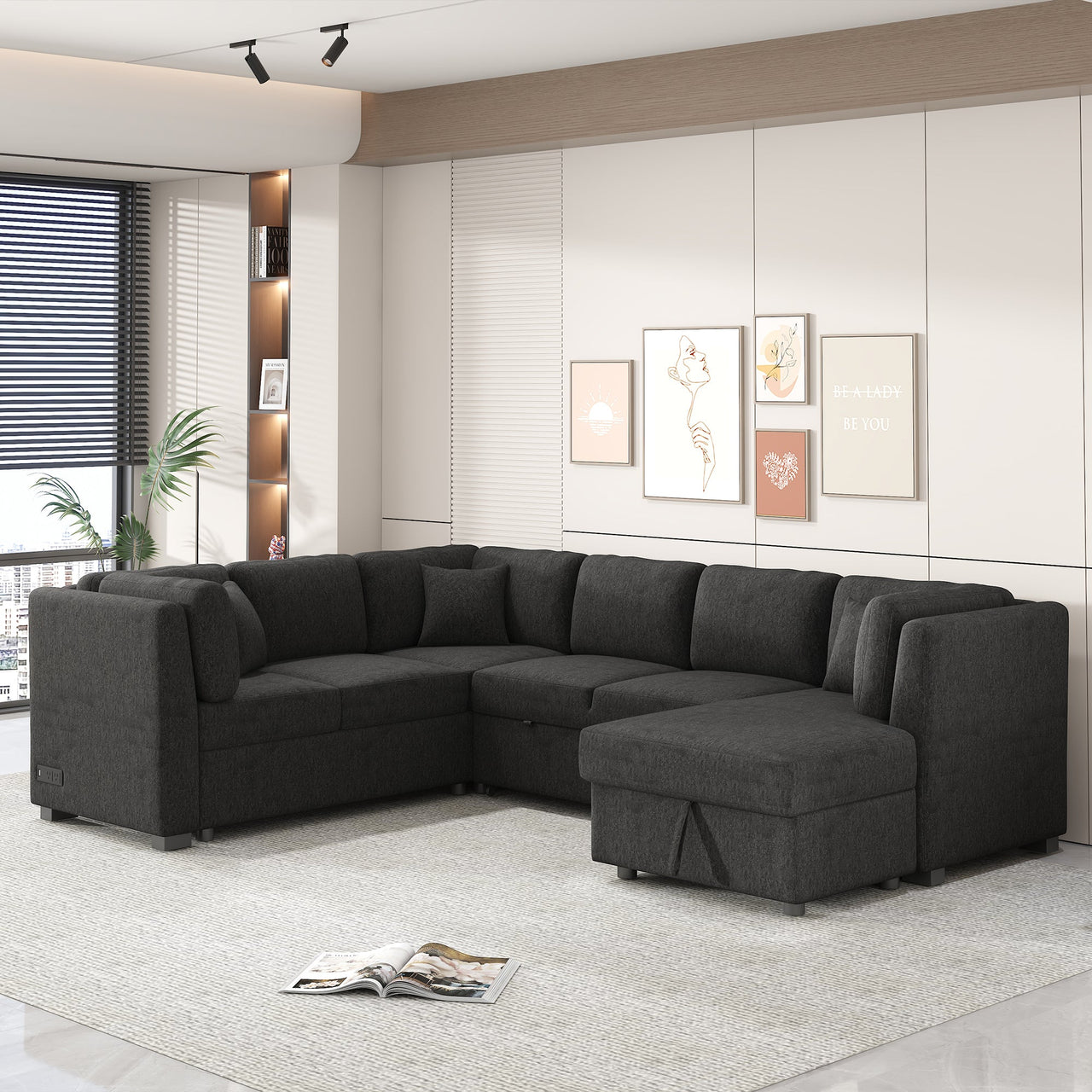 CAVOREX 109" Sectional Sofa