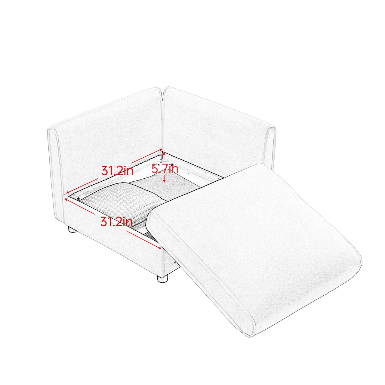 LAUREL 76" Loveseat With 1 Ottoman