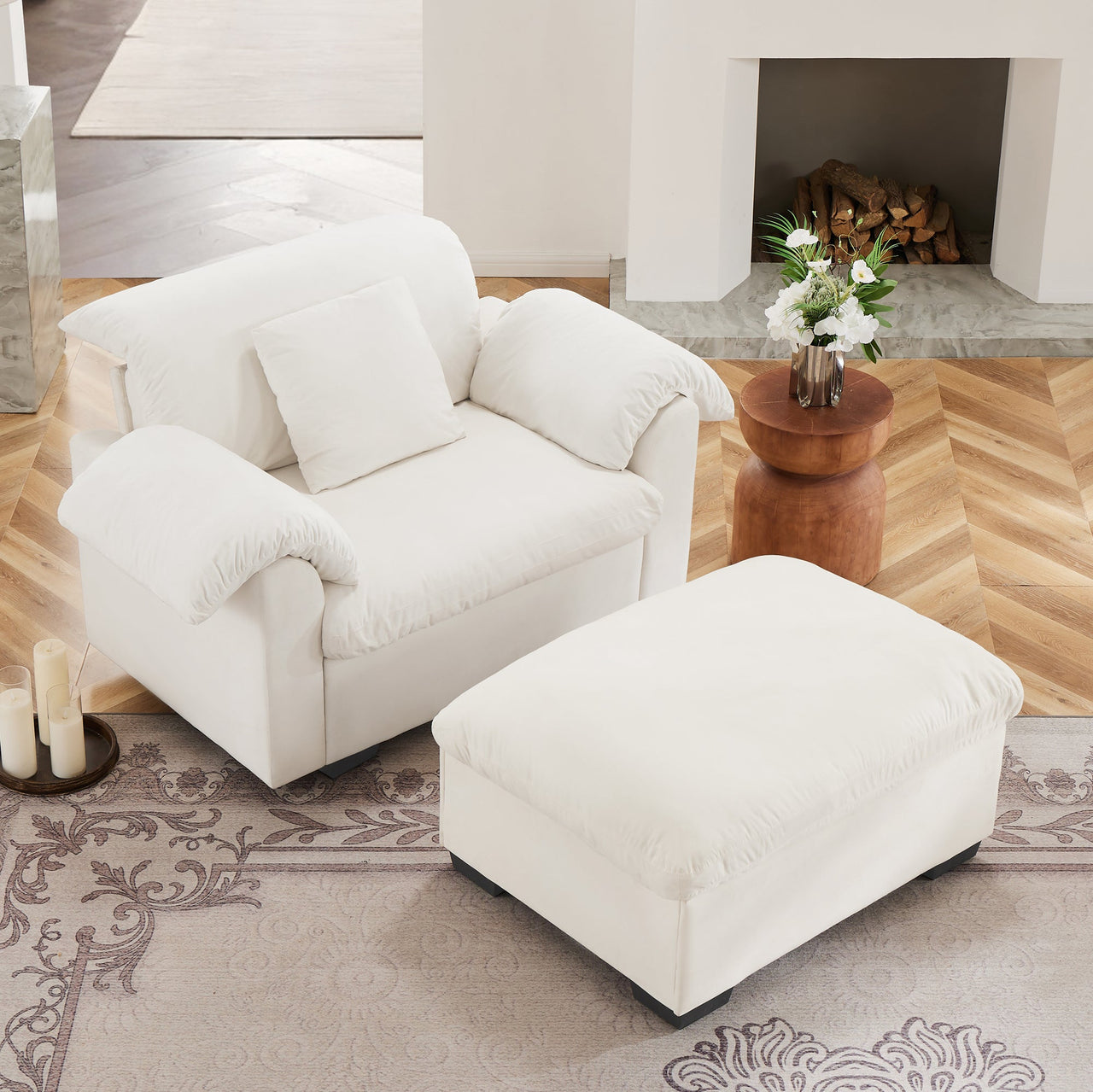GIANNA 48" Chair With Ottoman - Clearance