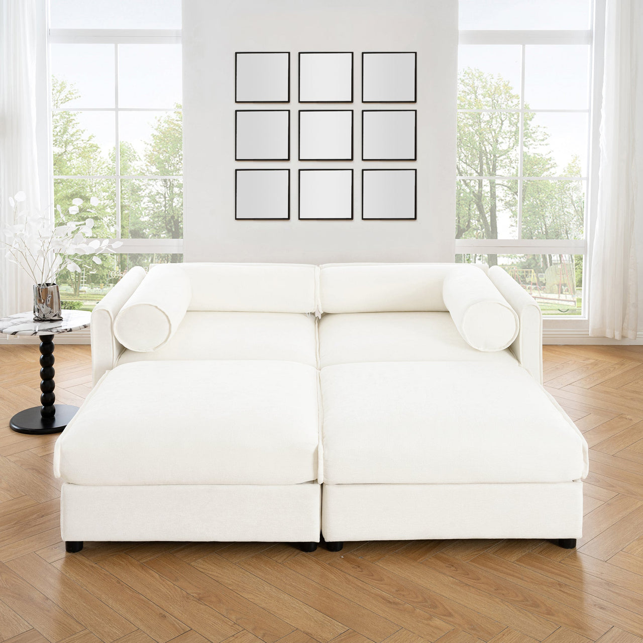 LAUREL 76" Loveseat With 2 Ottoman