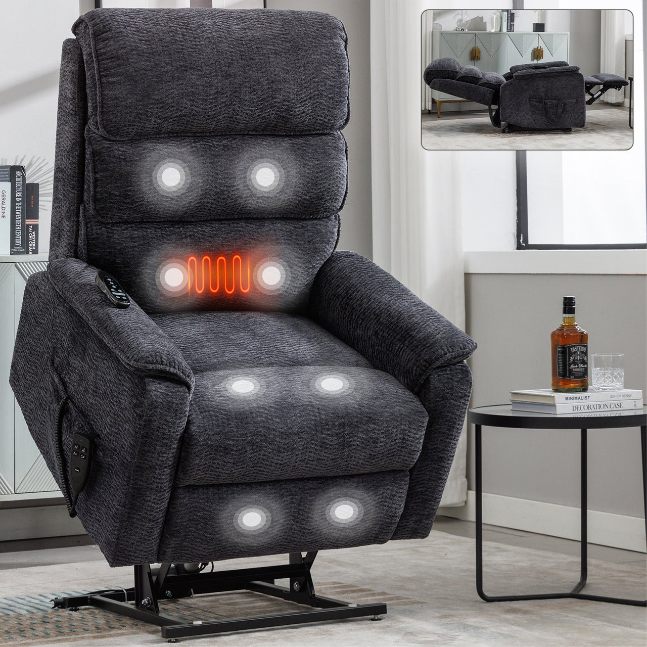 COZYLift 35" Recliner with Heat Massage - 7880