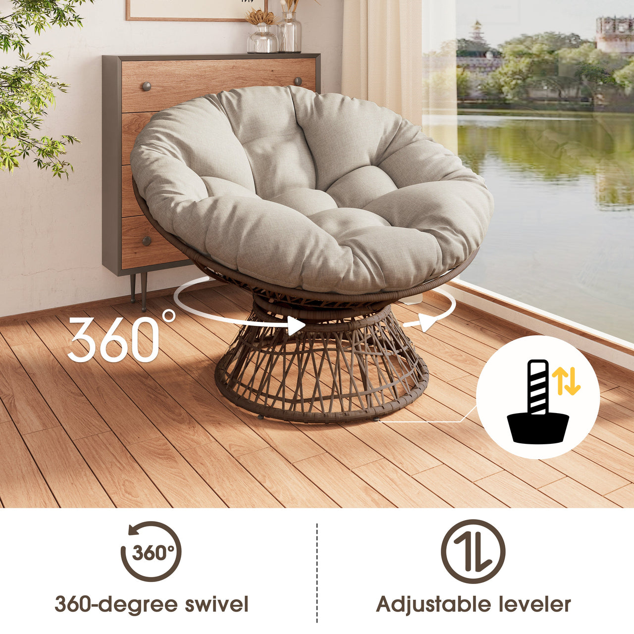 QUYNEX 40" Wicker Chair