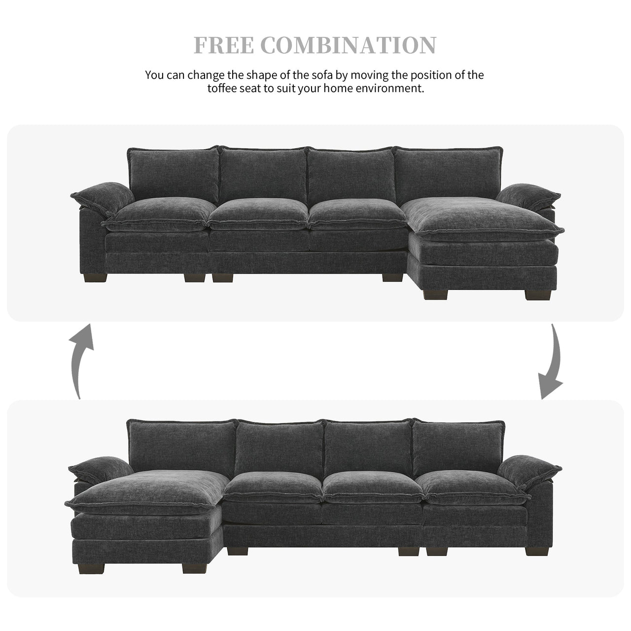 KRYNIX 118" Sectional Sofa