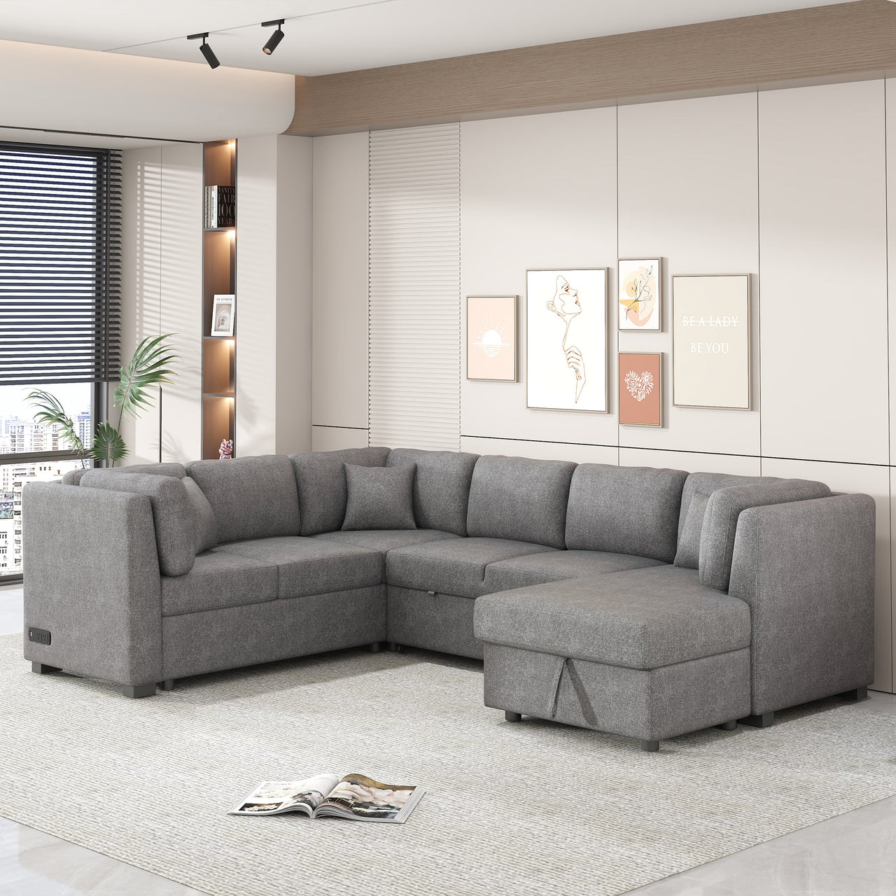 CAVOREX 109" Sectional Sofa