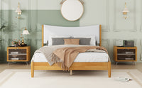 Thumbnail for SOLSTICE Solid Wooden Bed - Teddy Velvet