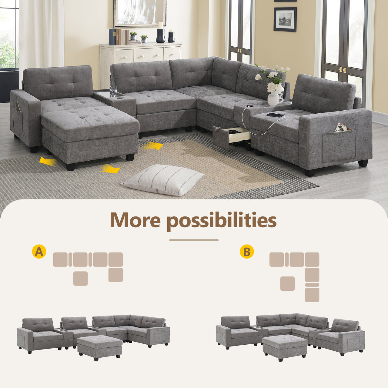 GLAVOR 104'' Sectional Sofa