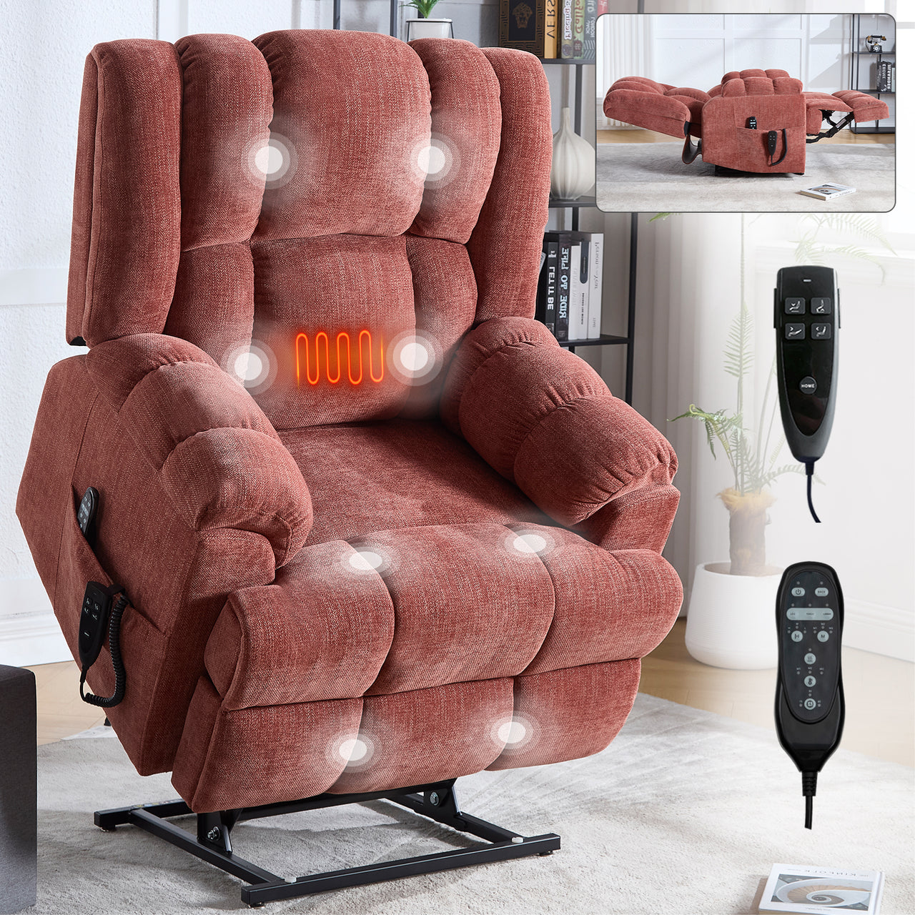 COZYLift 38" Recliner with Heat Massage - 8500 XL