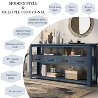 Thumbnail for U_STYLE Modern Console Table Sofa Table for Living Room with 4 Drawers and 2 Shelves