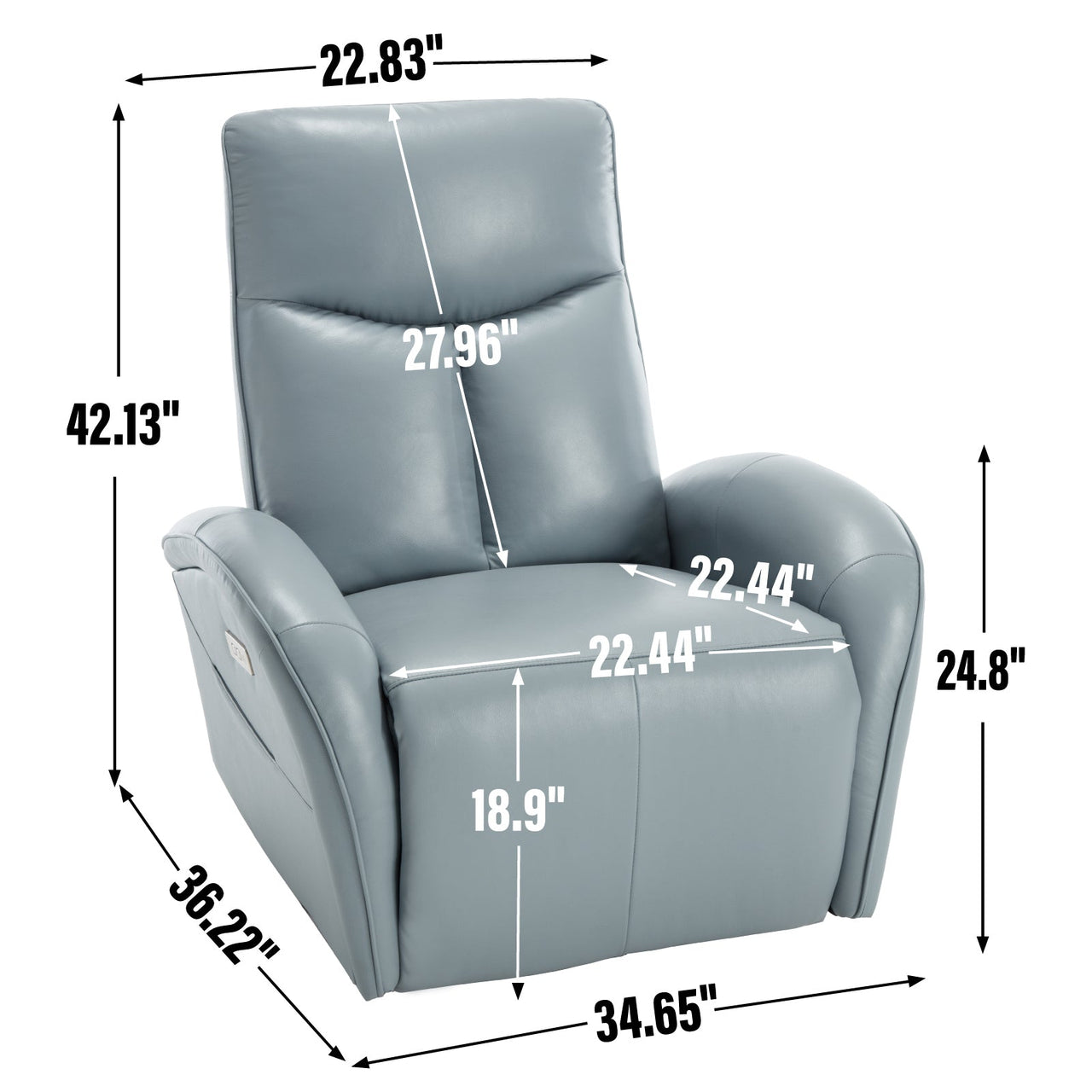 JORVEXIS 37" Swivel Rocking Recliner Chair