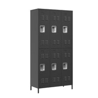 Thumbnail for Versatile 6 Door 72'H Metal Lockers with Lock for Secure Storage in Black