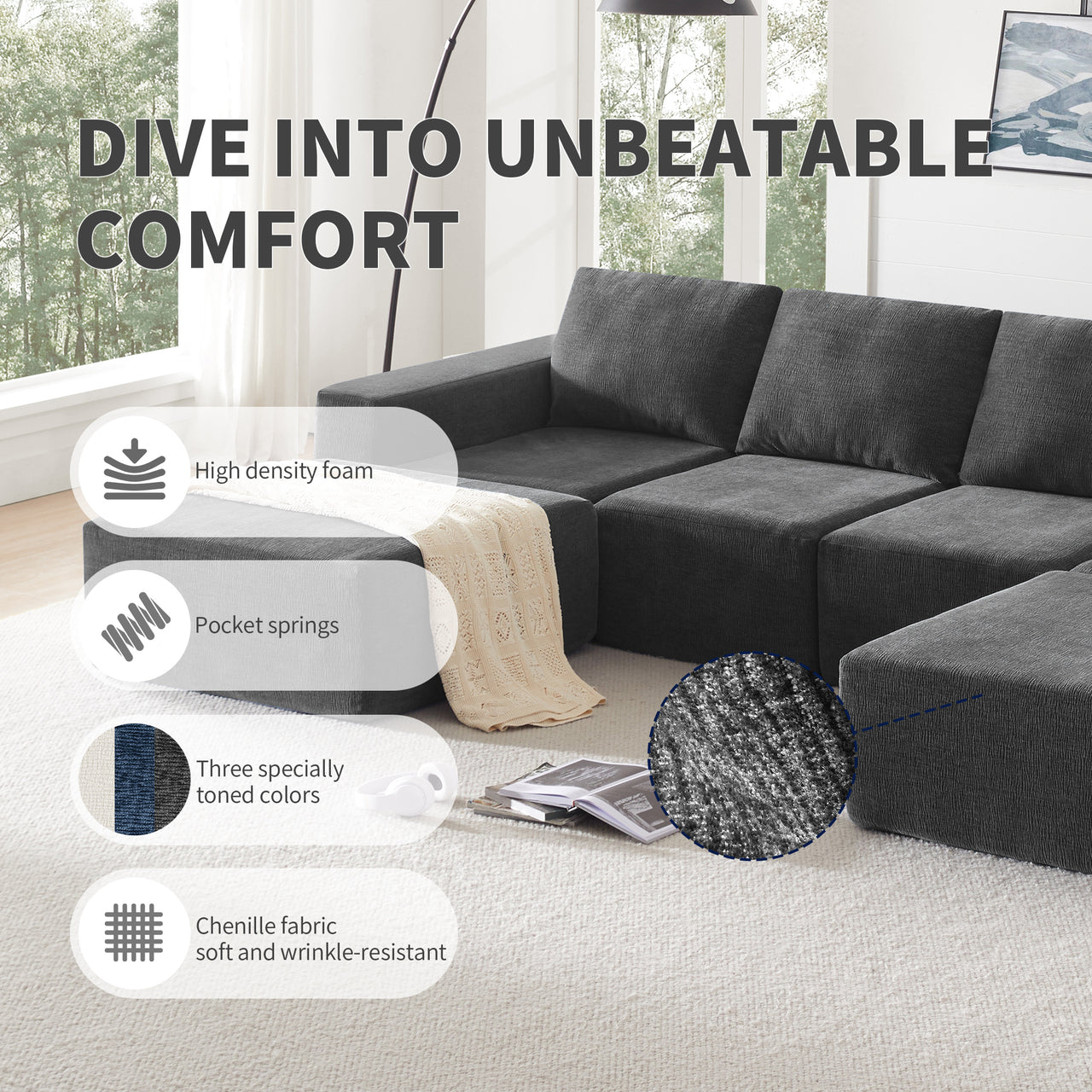 MAVYON 110" Sectional Sofa