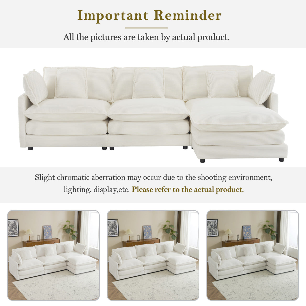 ZENVORIS 113" Sectional Sofa