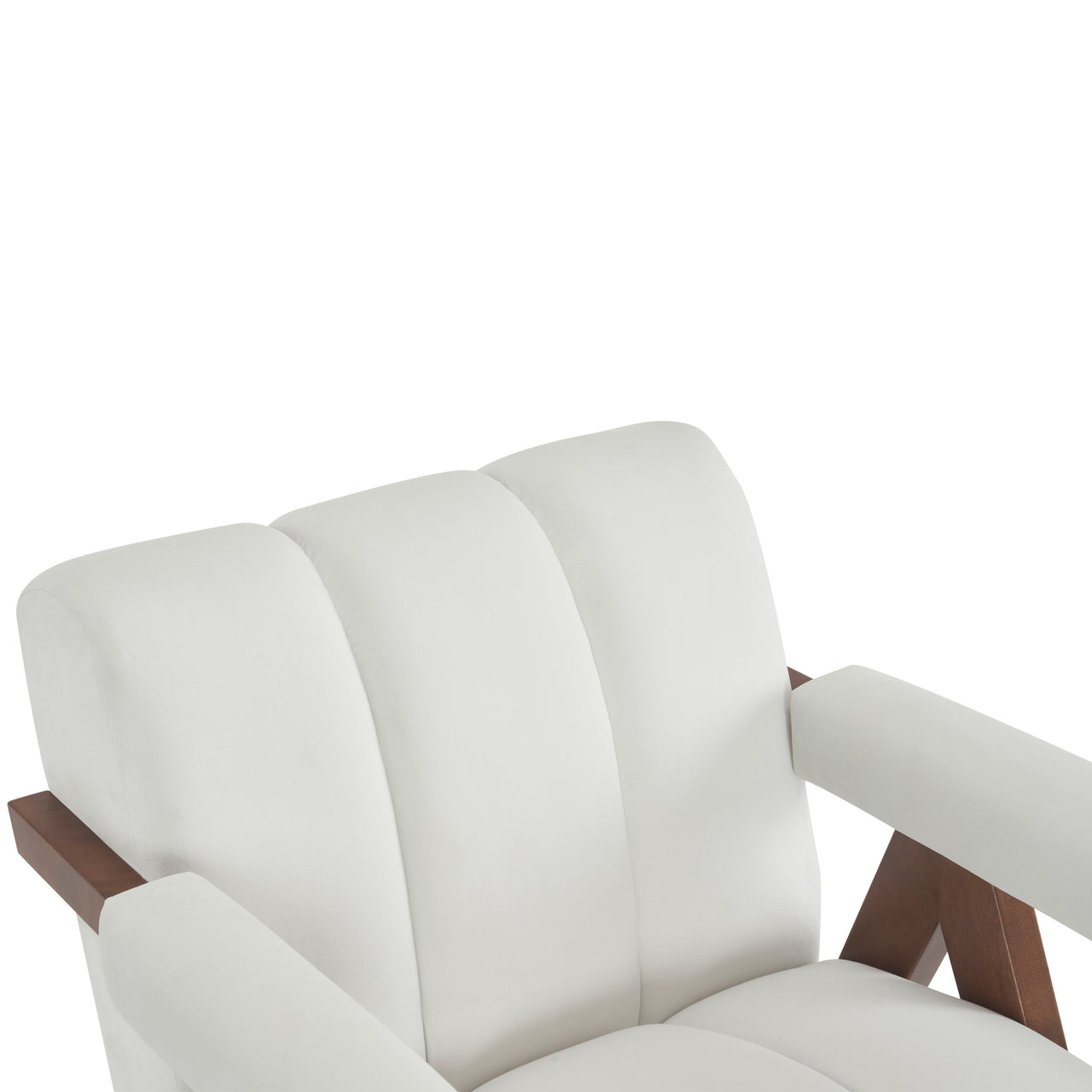 CALYPSO Modern Chair - Ivory Velvet