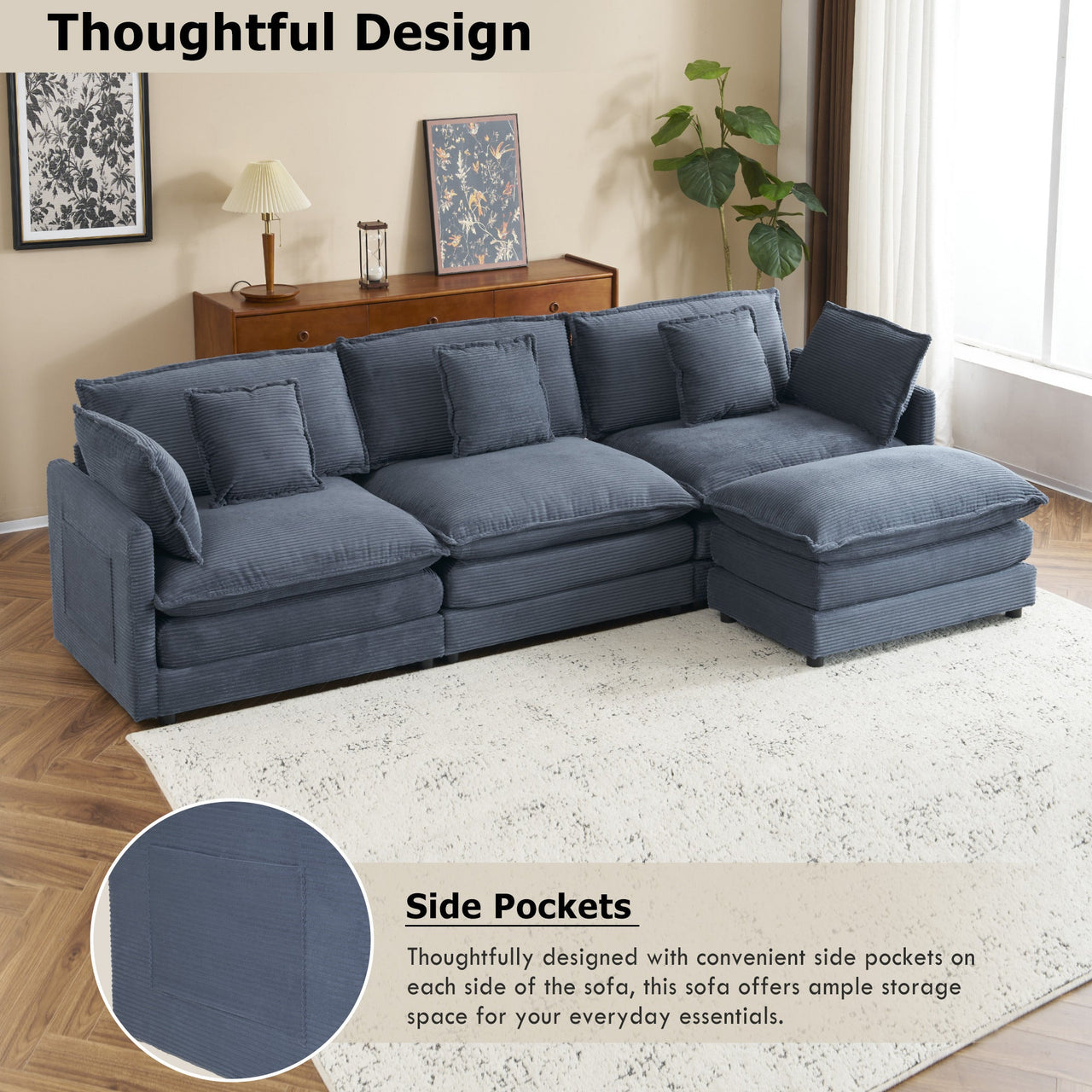 ZENVORIS 113" Sectional Sofa