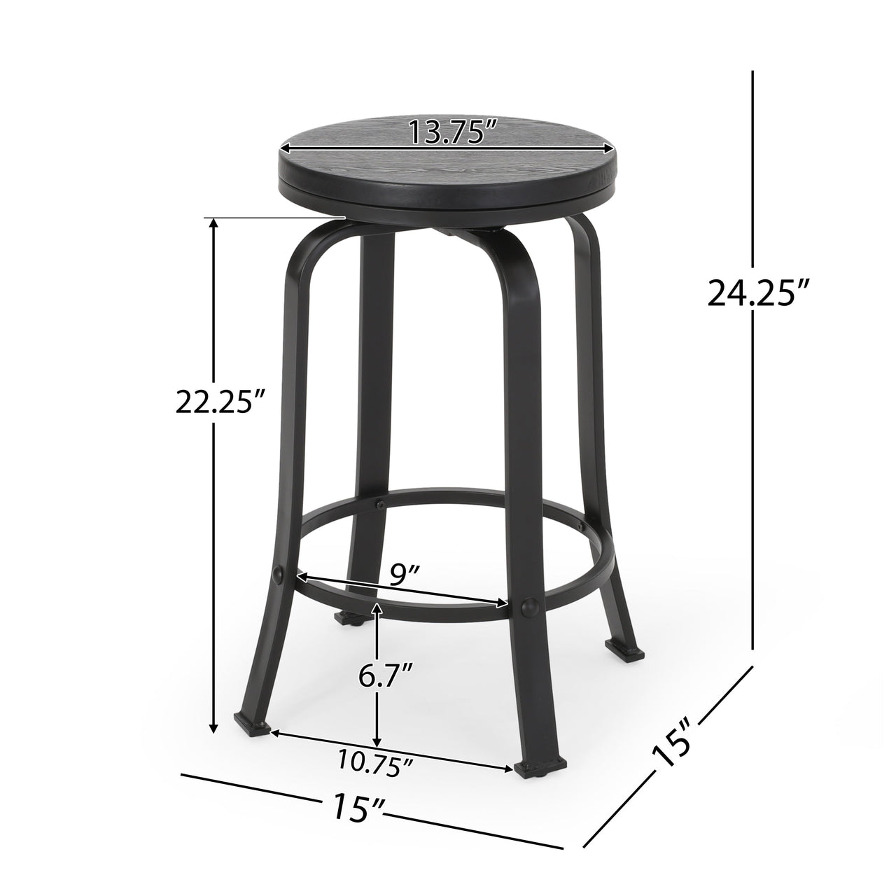 VORLUX 15" Counter Stool Set of 2
