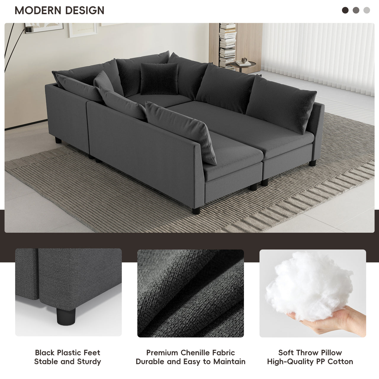 XORVAN 86" Sectional Sofa