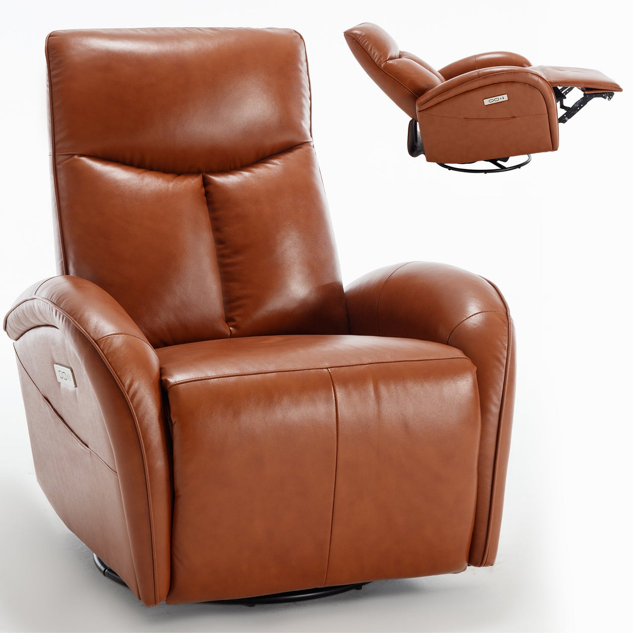 JORVEXIS 37" Swivel Rocking Recliner Chair