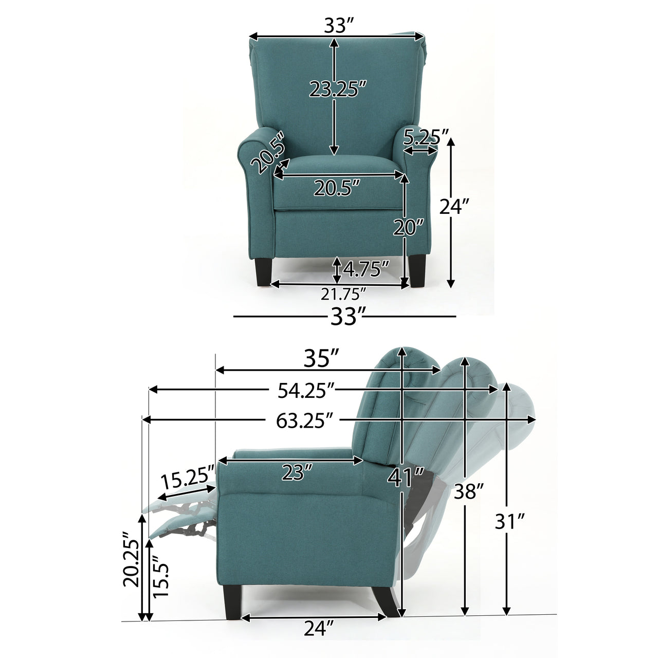 QYLTRAVEX 33" Recliner Chair